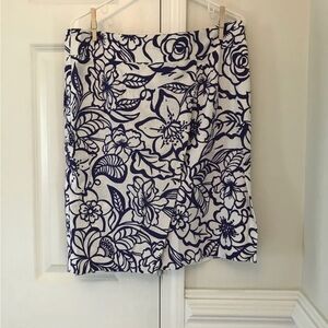 Cato Lined Floral white & Purple Skirt Sz 14
